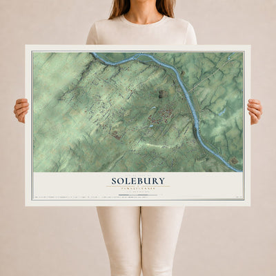 Map of Solebury, Pennsylvania, 24 x 36 inch unframed archival matte print