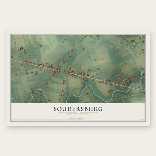 Soudersburg, Pennsylvania map print, the full design