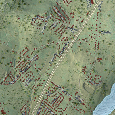 Second close-up of the map of South Abington, Pennsylvania print showing more streets and buildings