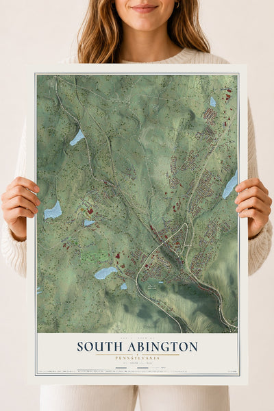 Map of South Abington, Pennsylvania, 18 x 24 inch unframed archival matte print