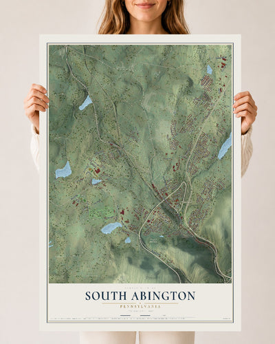 Map of South Abington, Pennsylvania, 24 x 36 inch unframed archival matte print