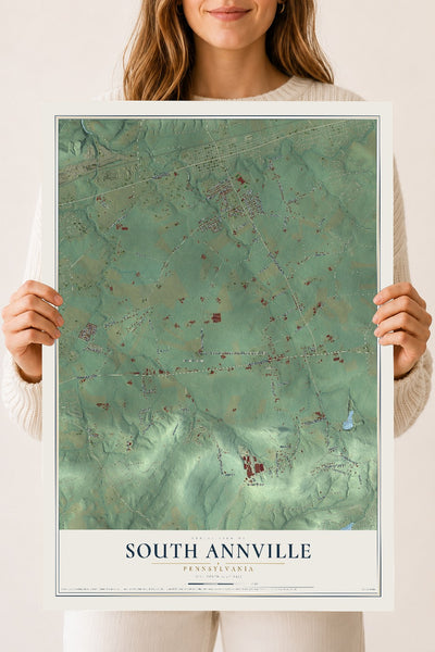 Map of South Annville, Pennsylvania, 18 x 24 inch unframed archival matte print