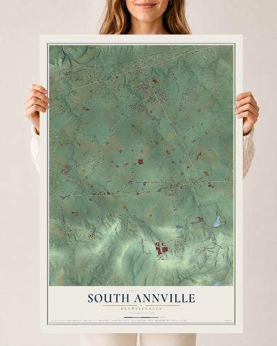 Map of South Annville, Pennsylvania, 24 x 36 inch unframed archival matte print