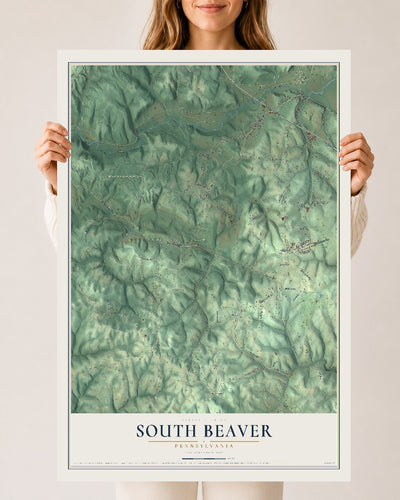 Map of South Beaver, Pennsylvania, 24 x 36 inch unframed archival matte print