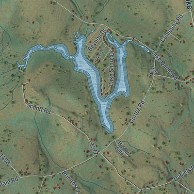 Second close-up of the map of South Canaan, Pennsylvania print showing more streets and buildings