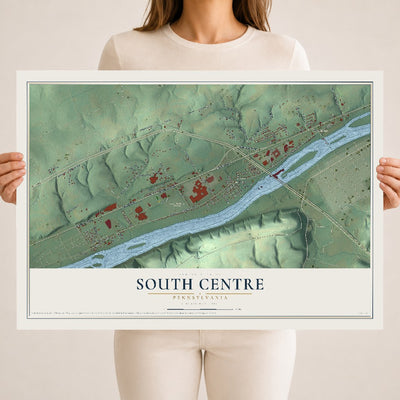 Map of South Centre, Pennsylvania, 18 x 24 inch unframed archival matte print