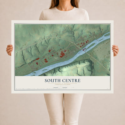 Map of South Centre, Pennsylvania, 24 x 36 inch unframed archival matte print