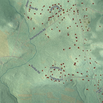 Second close-up of the map of South Coventry, Pennsylvania print showing more streets and buildings