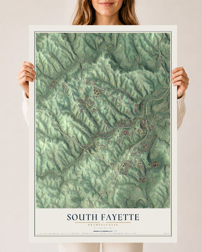 Map of South Fayette, Pennsylvania, 24 x 36 inch unframed archival matte print