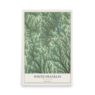 Map of South Franklin, Pennsylvania, 12 x 18 inch unframed archival matte print