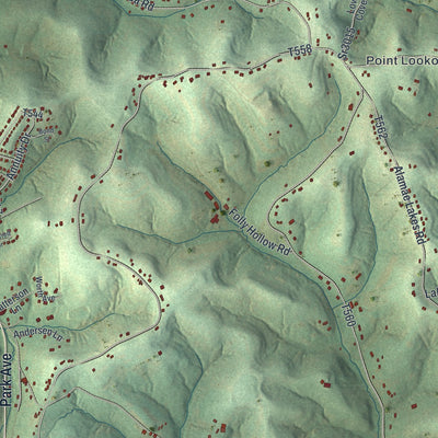 Close-up of the map of South Franklin, Pennsylvania print showing street and building detail