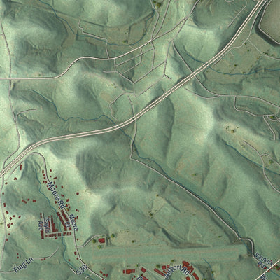 Second close-up of the map of South Franklin, Pennsylvania print showing more streets and buildings