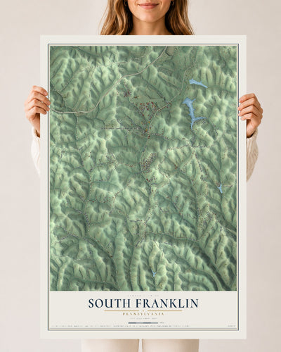 Map of South Franklin, Pennsylvania, 24 x 36 inch unframed archival matte print