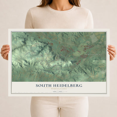 Map of South Heidelberg, Pennsylvania, 12 x 18 inch unframed archival matte print