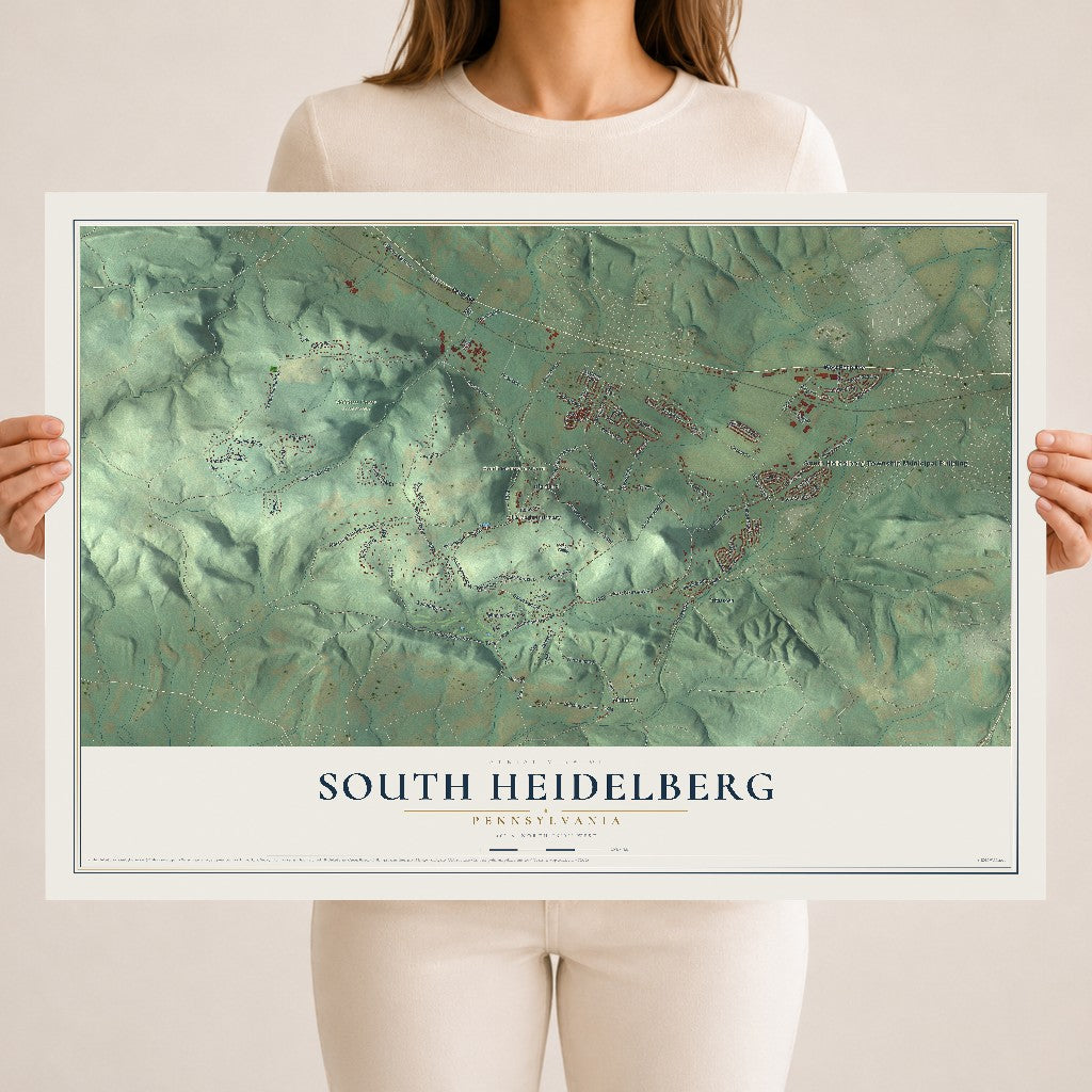 Map of South Heidelberg, Pennsylvania, 18 x 24 inch unframed archival matte print