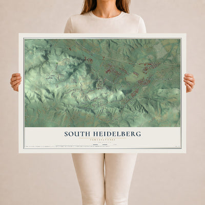 Map of South Heidelberg, Pennsylvania, 24 x 36 inch unframed archival matte print