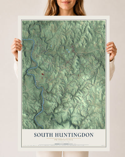 Map of South Huntingdon, Pennsylvania, 24 x 36 inch unframed archival matte print