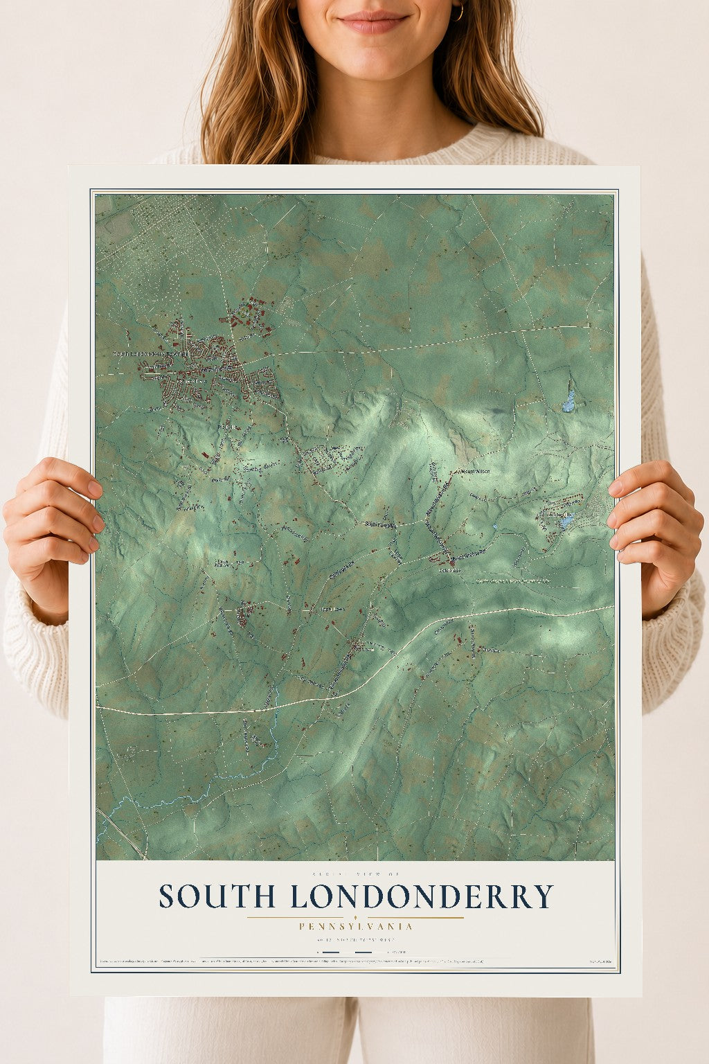 Map of South Londonderry, Pennsylvania, 18 x 24 inch unframed archival matte print