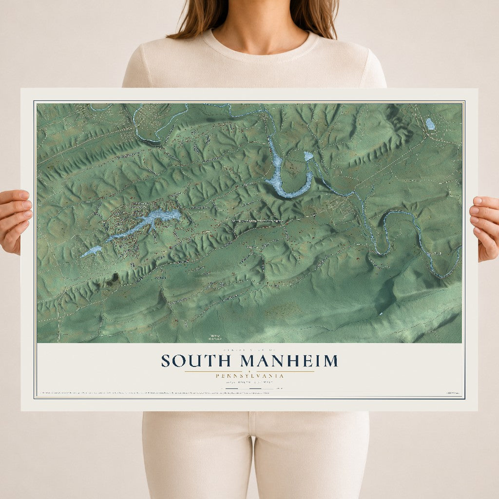 Map of South Manheim, Pennsylvania, 18 x 24 inch unframed archival matte print