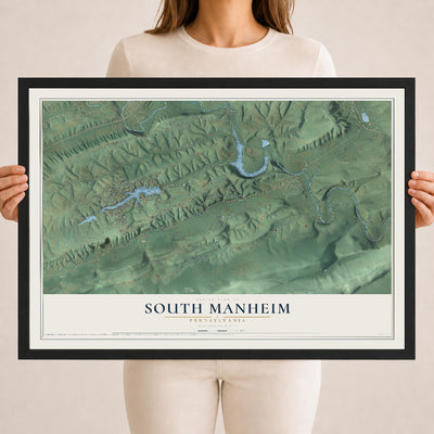 Map of South Manheim, Pennsylvania, 18 x 24 inch print in a black wood frame