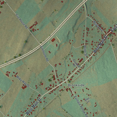 Second close-up of the map of South Newton, Pennsylvania print showing more streets and buildings