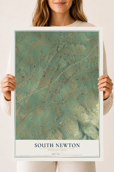 Map of South Newton, Pennsylvania, 18 x 24 inch unframed archival matte print