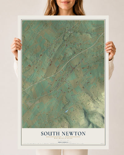 Map of South Newton, Pennsylvania, 24 x 36 inch unframed archival matte print