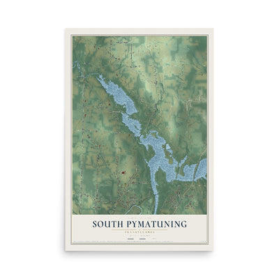 Map of South Pymatuning, Pennsylvania, 12 x 18 inch unframed archival matte print