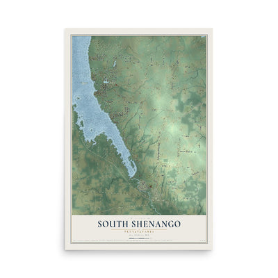 Map of South Shenango, Pennsylvania, 12 x 18 inch unframed archival matte print