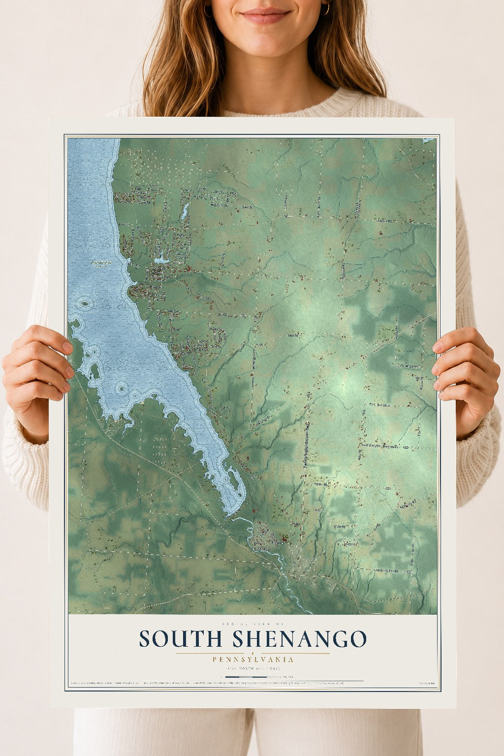 Map of South Shenango, Pennsylvania, 18 x 24 inch unframed archival matte print
