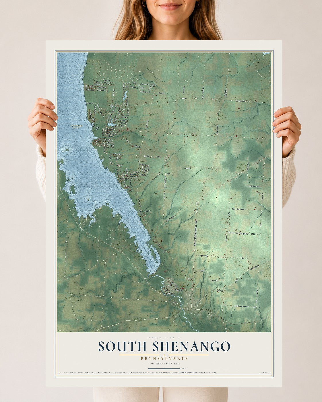 Map of South Shenango, Pennsylvania, 24 x 36 inch unframed archival matte print