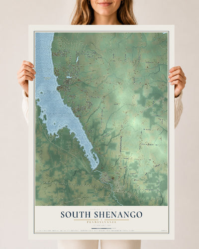 Map of South Shenango, Pennsylvania, 24 x 36 inch unframed archival matte print
