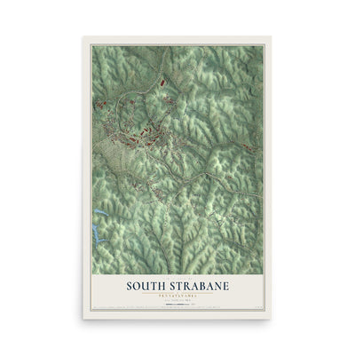 Map of South Strabane, Pennsylvania, 12 x 18 inch unframed archival matte print
