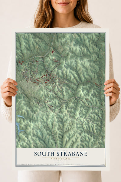 Map of South Strabane, Pennsylvania, 18 x 24 inch unframed archival matte print
