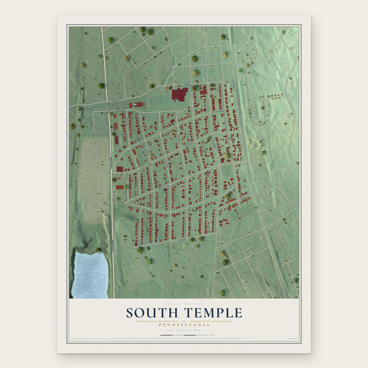 South Temple, Pennsylvania map print, the full design
