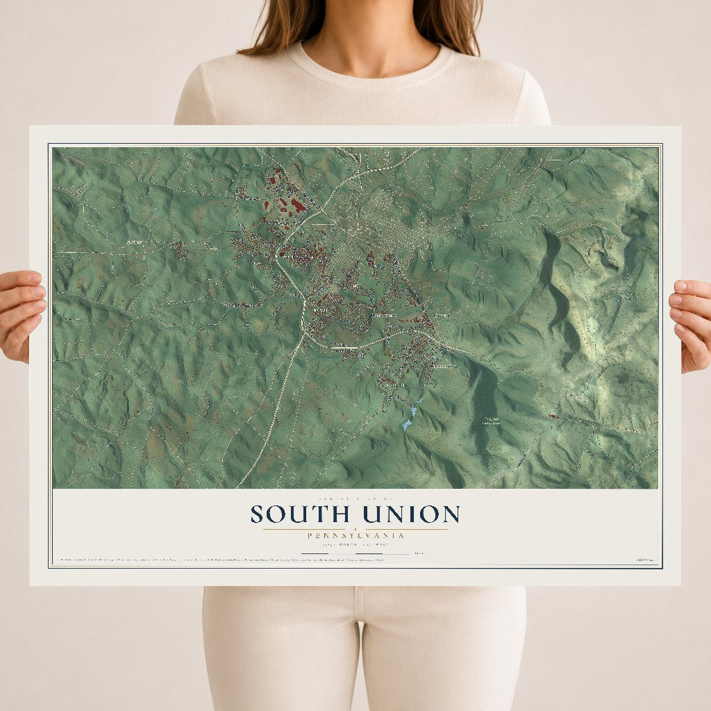 Map of South Union, Pennsylvania, 18 x 24 inch unframed archival matte print