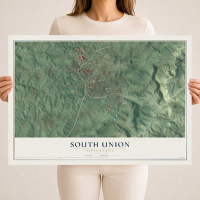 Map of South Union, Pennsylvania, 18 x 24 inch unframed archival matte print