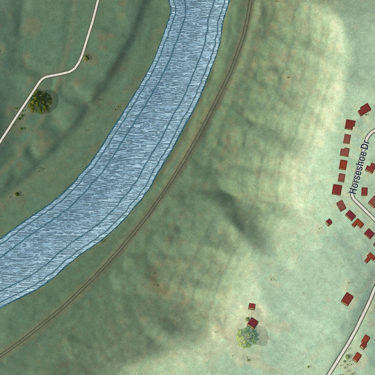Second close-up of the map of South Versailles, Pennsylvania print showing more streets and buildings