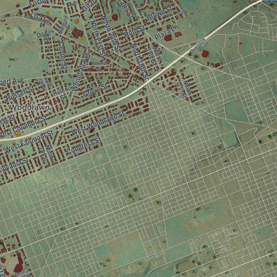 Second close-up of the map of South Whitehall, Pennsylvania print showing more streets and buildings