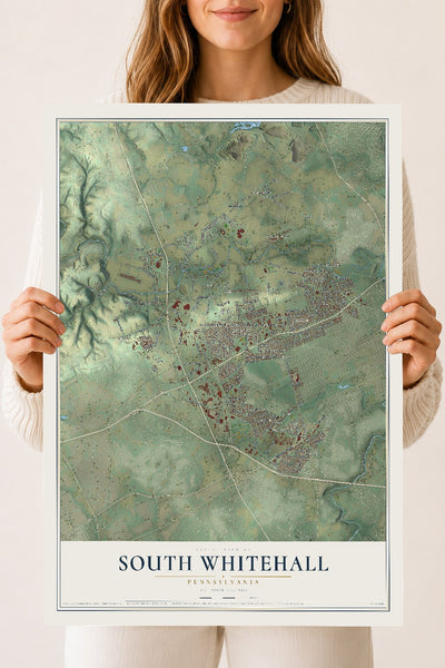 Map of South Whitehall, Pennsylvania, 18 x 24 inch unframed archival matte print