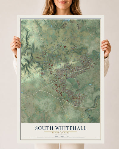 Map of South Whitehall, Pennsylvania, 24 x 36 inch unframed archival matte print