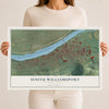 Map of South Williamsport, Pennsylvania, 12 x 18 inch unframed archival matte print