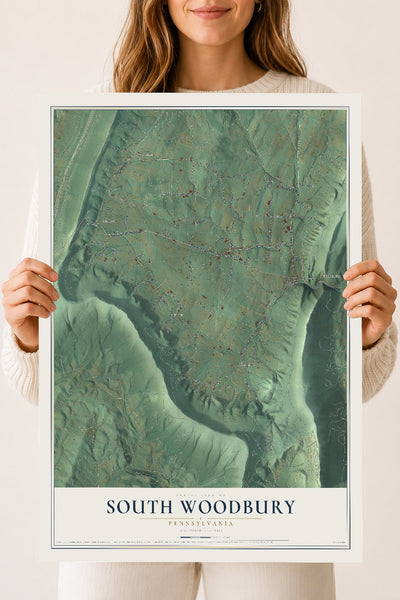 Map of South Woodbury, Pennsylvania, 18 x 24 inch unframed archival matte print