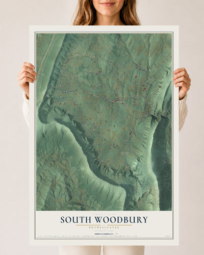 Map of South Woodbury, Pennsylvania, 24 x 36 inch unframed archival matte print