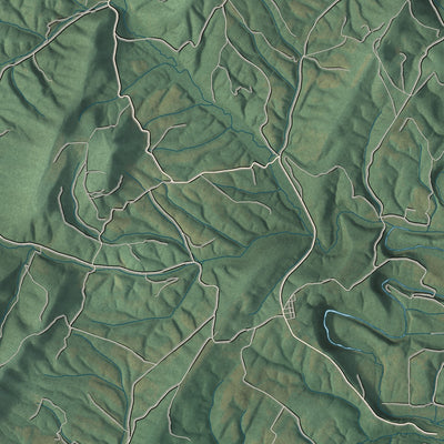 Second close-up of the map of Southampton, Bedford County, Pennsylvania print showing more streets and buildings