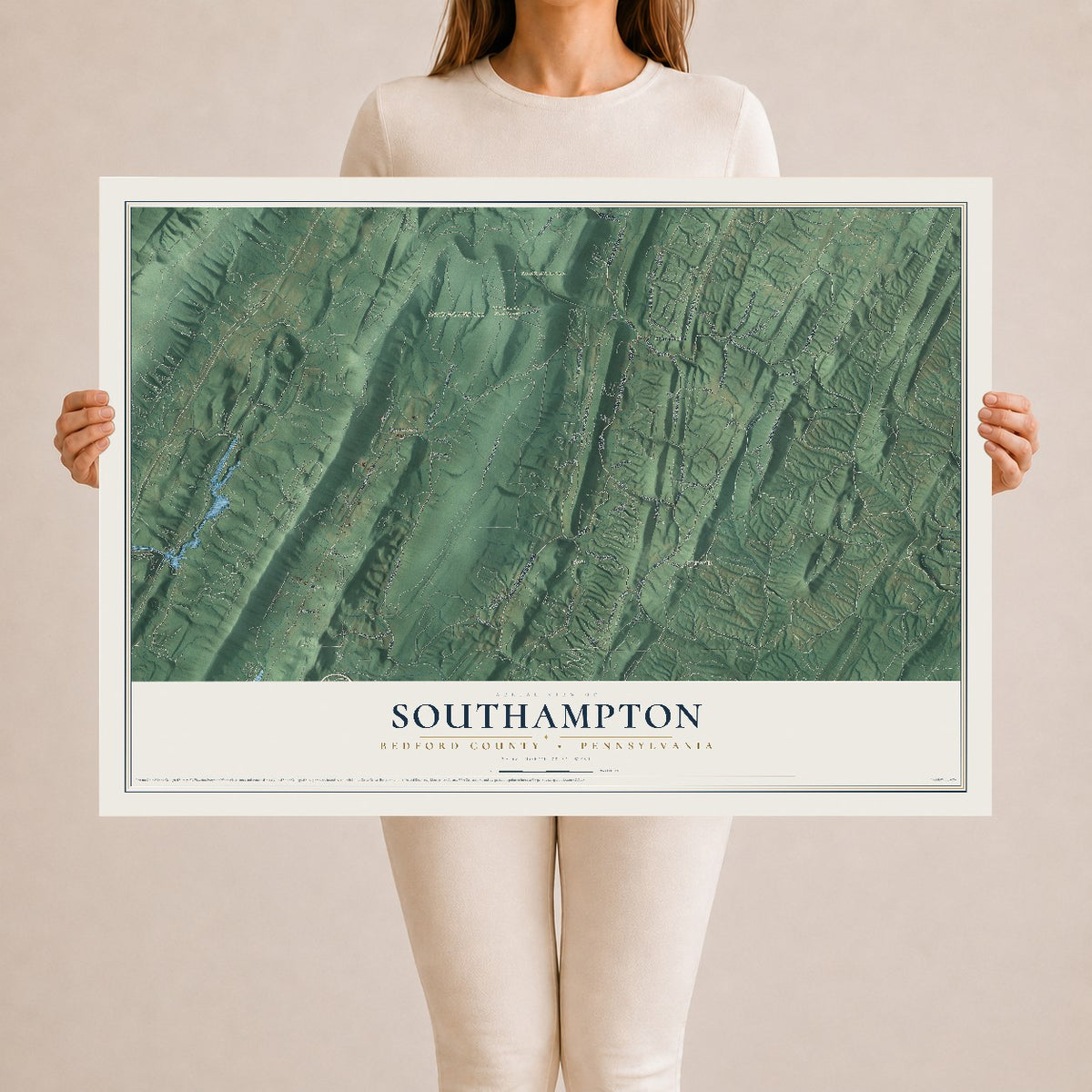 Map of Southampton, Bedford County, Pennsylvania, 24 x 36 inch unframed archival matte print