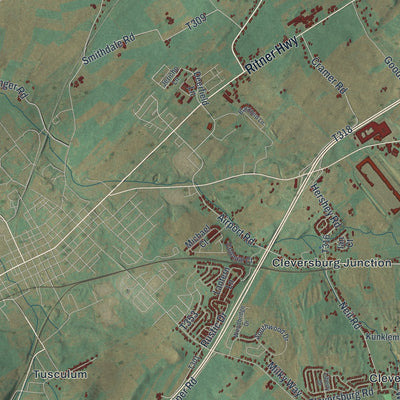 Close-up of the map of Southampton, Cumberland County, Pennsylvania print showing street and building detail