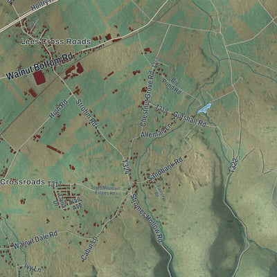 Second close-up of the map of Southampton, Cumberland County, Pennsylvania print showing more streets and buildings