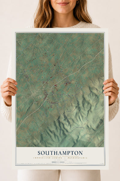 Map of Southampton, Cumberland County, Pennsylvania, 18 x 24 inch unframed archival matte print