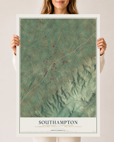Map of Southampton, Cumberland County, Pennsylvania, 24 x 36 inch unframed archival matte print
